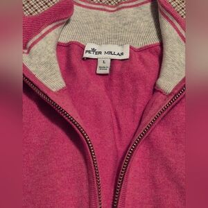 Peter Millar Coral 1/4 Zip-Up Sweater LARGE
